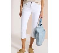 Comfort-fit-Jeans CECIL, Damen, Gr. 38, Länge 20, weiß, Jeans, 78% Baumwolle, 21% Elastomultiester, 1% Elasthan, unifarben, 3/4-Länge, Jeans, 5-Pocket-Style (65629319-38) weiß