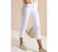 Slim-fit-Jeans CECIL, Damen, Gr. 38, Länge 24, weiß, Jeans, 78% Baumwolle, 21% Elastomultiester, 1% Elasthan, unifarben, 3/4-Länge, Jeans Slim-fit-Jeans, in 3/4-Länge (42294451-38) weiß