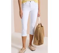 Slim-fit-Jeans CECIL, Damen, Gr. 28, Länge 20, weiß, Jeans, 78% Baumwolle, 21% Elastomultiester, 1% Elasthan, unifarben, kniebedeckend, Jeans Slim-fit-Jeans, High Waist (83305500-28) weiß