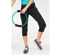 3/4-Sweathose H.I.S, Damen, Gr. 44, N-Gr, schwarz, Obermaterial: 95% Baumwolle, 5% Elasthan, unifarben, schmal 3/4-Länge, Hosen 3/4-Sweathose, Festes Sweatmaterial mit elastischem Bund und Kordelzug,