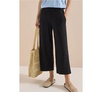 Stoffhose CECIL, Damen, Gr. 3XL, Länge 24, schwarz, Stoff, 95% Viskose, 5% Elasthan, unifarben, comfort fit 3/4-Länge, Hosen Stoffhose, im elastischen Materialmix (17602755-XXXL) schwarz