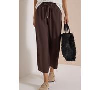 3/4-Hose CECIL, Damen, Gr. L, Länge 24, braun (braun cacao), Stoff, 100% Viskose, unifarben, loose fit 3/4-Länge, Hosen, mit Wide Legs (74025427-L) braun cacao