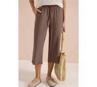 3/4-Hose CECIL, Damen, Gr. 3XL, Länge 22, braun (urban taupe), Stoff, 100% Viskose, unifarben, loose fit 3/4-Länge, Hosen, High Waist (48675441-XXXL) urban taupe
