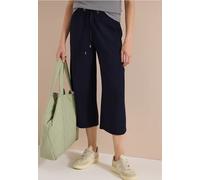 3/4-Hose CECIL, Damen, Gr. XXL, Länge 22, blau (universal blau), Stoff, 100% Viskose, unifarben, loose fit 3/4-Länge, Hosen, High Waist (25213149-XXL) universal blau