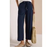 Cecil Damen 3/4 Wide Leg Hose im Loose Fit in Blau, Gr: XL