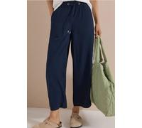 Cecil Damen 3/4 Wide Leg Hose im Loose Fit in Blau, Gr: XXL