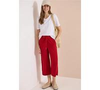 3/4-Hose CECIL, Damen, Gr. S, Länge 22, rot (tamarillo rot), Stoff, 100% Viskose, unifarben, loose fit 3/4-Länge, Hosen, High Waist (32793455-S) tamarillo rot