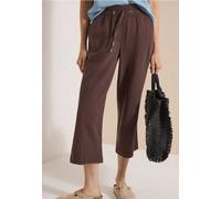 Stoffhose CECIL, Damen, Gr. XS, Länge 24, braun cacao, Web, 100% Baumwolle, unifarben, loose fit 7/8-Länge, Hosen Stoffhose, High Waist (35666921-XS) braun cacao
