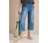 Loose-fit-Jeans CECIL, Damen, Gr. 28, Länge 20, light blau washed, Jeans, 78% Baumwolle, 20% Polyester, 2% Elasthan, unifarben, kniebedeckend, Jeans, in 3/4-Länge (99974039-28) light blau washed