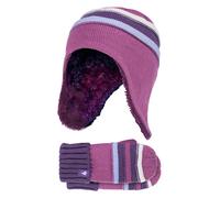 HEAT HOLDERS - Mädchen Winter Warme Sanft Hut und Fäustlinge (3-6 Jahre, Rot-violett)