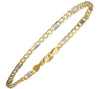 3,7mm Steg-Panzerarmband Armband Armkette aus 333 Gold Gelbgold 19cm Unisex