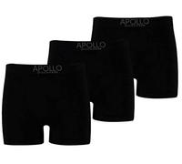 3 Apollo Boxershorts,Pants,Retroshorts,Seamless, Nahtlos und Körperbetonend, Unterwäsche für Herren mit Anti-Loch-GARANTIE (Schwarz, XL = 7)