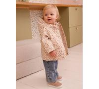 3-in-1 Baby Regenjacke mit Leo-Print, Teedyfleece-Weste wollweiß Gr. 68 von vertbaudet
