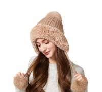 3 In 1 Mütze Damen Herren Winter Mit Ohrenschutz Wintermütze Und Schal Maske Mützenschal Strickmützen Für Zopfloch Kapuzenschal Pudelmütze Stirnband Ski Guards