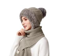 3 In 1 Mütze Damen Herren Winter Schal Wintermütze Herbst Mit Ohren Schalmütze Mützenschal Und Pudelmütze Skimütze Ohrenschutz Stirnband Strickmütze Ski Guards Kapuzenschal Einem