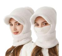 3 In 1 Mütze Damen Herren Wintermütze Skimütze Schal Einem Herbst Mit Ohren Strickmützen Für Kapuzenschal Fahrrad Zubehör Pudelmütze Ski Mask Zopfloch Schalmütze Warmer Stirnband Guards