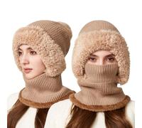3 In 1 Mütze Herren Damen Wintermütze Maske Ohrenschützer Winter Schal Einem Kapuzenschal Mützenschal Schalmütze Warmer Strickmützen Für Und Fahrrad Zubehör Pudelmütze Ski Guards Stirnband