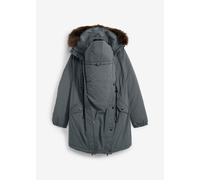 Umstandsjacke BONPRIX, Damen, Gr. 44, anthrazit, Web, Obermaterial: 88% Polyester, 12% Polyamid. Futter: 100% Polyester. Füllung: 100% Polyester, unifarben, bequem ca. Mitte Oberschenkel, elastischer 