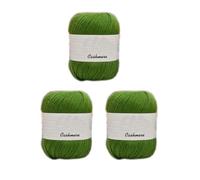3 Knäuel, 100 % mongolisches Kaschmirgarn, luxuriöses Handstrickgarn, reines Kaschmir-Kegelgarn, Heimbedarf zum Stricken, Häkeln, Handwerk, insgesamt 150 g (Grasgrün)