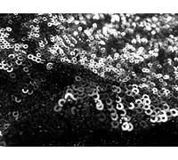 3 mm Mini-Paillettenstoff, 2-Wege-Stretch für Hochzeit, Kleid, Hintergrund funkelnde oder matte Pailletten, 130 cm breit, 25 Farben (Meterware) (mattschwarz)