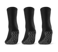 3 oder 6 Paar ABS Socken Herren Damen Anti Rutsch Socken Baumwolle 8600 WP (3 Paar Schwarz 39-42)