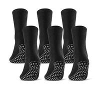 3 oder 6 Paar ABS Socken Herren Damen Anti Rutsch Socken Baumwolle 8600 WP (6 Paar Schwarz 47-50)