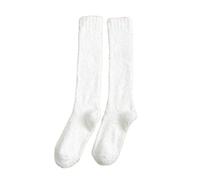 3 Paar Lange, Flauschige Socken Für Damen, Kniehoch, Bequem, Dicke, Einfarbige Socken, Frottee Socken, Hohe Elastizität, Superweiche, Flauschige Bettsocken, Für Zuhause, Freizeit, Schlafen, Weihn