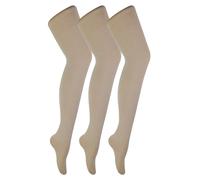 3 Paar Multipack Damen farbige undurchsichtige 80 Denier Strumpfhosen | Sock Snob | einfarbige Strumpfhosen in Blockfarbe - Natur L