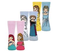 3 Paar Multipack Neuheit Mädchen Disney Socken | Wärmehalter | Kinder Thermal Warm Lite Prinzessin Socken - Disney Princess EU 31,5 - 36