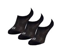 3 Paar Sergio Tacchini Invisible Footie Füßlinge kurze Socken Baumwoll-Strümpfe Schwarz 43-46