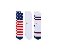 Stance Socken The Americana – 3er Pack Crew mit Logo Weiß/Blau/Rot 38-42