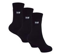 3 Paar Thermosocken für Kinder im Multipack | THMO | Gerippte, weiche Fleece-Flauschige Innensocken für Jungen und Mädchen, Schwarz EU 27 - EU 29