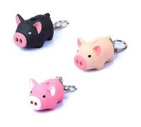 3 Pack Light Up Keychains - Cartoon Pig Design Light Up Sound Keychains Cute Plush Backpack Keychains - Cute Tote Keychains Cute Keyrings for Kids Pig
