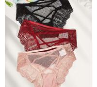 3 Packungen Spitzenunterwäsche Mit Kreuzschnürung
