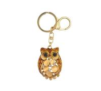 3 Pagen® Schlüsselanhänger Eule - Süßer Schlüsselanhänger Eule für Schlüsselbund, Handtasche & Auto - Aufwändig gestaltet mit Pailletten & Strass - mit Karabinerhaken - schicke Geschenkidee - Metall