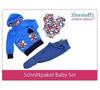 3 Papierschnittmuster zum Nähen von Babykleidung - Das Baby Set beinhaltet einen Body, eine Hose und eine Jacke für Babys und Kleinkinder von Gr. 50-74