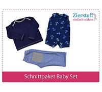 3 Papierschnittmuster zum Nähen von Babykleidung - Das Baby Set beinhaltet einen Strampler, EIN Shirt und eine Hose für Babys und Kleinkinder von Gr. 50-74