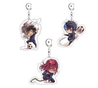 3 Pcs Blue Locks Schlüsselanhänger Anime Action Figur Cosplay Zubehör Blue Locks Acrylic Keychain Anhänger Set Manga Blues Lock Merch