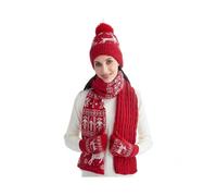 3 Pcs Soft Knit Hat and Scarf Gloves Set