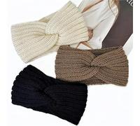 3 Pieces Winter Women's Hair Bands, Fashionable Knitted Cross Accessories, Accessory Warm Headbands