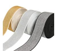 3 Rollen Glitzer Gummiband Gummibänder Elastische Bänder Breite 40mm, 15M Glitzer Gummiband Gummibänder Taillenband für Schuhe Kleidungsstück Hosen DIY Nähen Kleidung Zubehör Handgemacht
