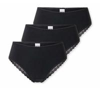 Schiesser Brazilian-Slip 3er-Pack Modern Multipacks mit Spitze aus Baumwolle Damen Schwarz Gr. 44