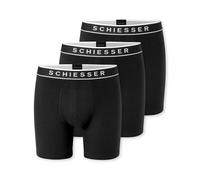 SCHIESSER Herren Boxershorts, 3er Pack - Long Shorts, Logobund, Baumwoll-Stretch XL Schwarz