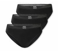 SCHIESSER Damen Rio-Slips, 3er Pack - 3Pack Rio Slip, Stretch Cotton, uni Schwarz 2XL