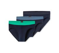 SCHIESSER Herren Rio-Slip 3er Pack - Serie "95/5", Kontraststreifen Blau/Schwarz/Grün / 2XL XXL Mehrfarbig