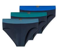 SCHIESSER Herren Rio-Slip 3er Pack - Serie "95/5", Kontraststreifen Blau/Grün/Grau L