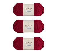 3 Skeins of Sensy Roving Yarn, 3.5 oz, 132 Yards, Gauge 5 Bulky (Burgundy)