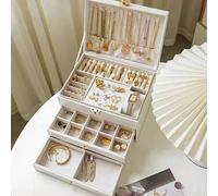 3-stöckige Schmuckaufbewahrungsbox, Uhrenaufbewahrungsbox, Ohrrringaufbewahrungsbox, Halsketten-Aufbewahrungsbox, Armband-Aufbewahrungsbox, Ring-Aufbe