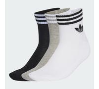 3-Streifen Ankle Socken, 3 Paar White / Medium Grey Heather / Black 34-36