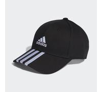 adidas Unisex 3-Stripes Cotton Twill Baseball Cap, Black/White, XXS